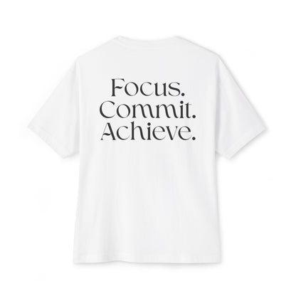 BeastForm Oversized Boxy Tee - Focus. Commit. Achieve.