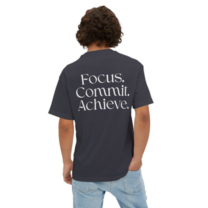 BeastForm Oversized Boxy Tee - Focus. Commit. Achieve.