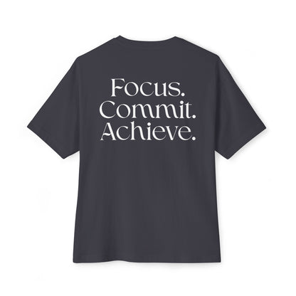 BeastForm Oversized Boxy Tee - Focus. Commit. Achieve.