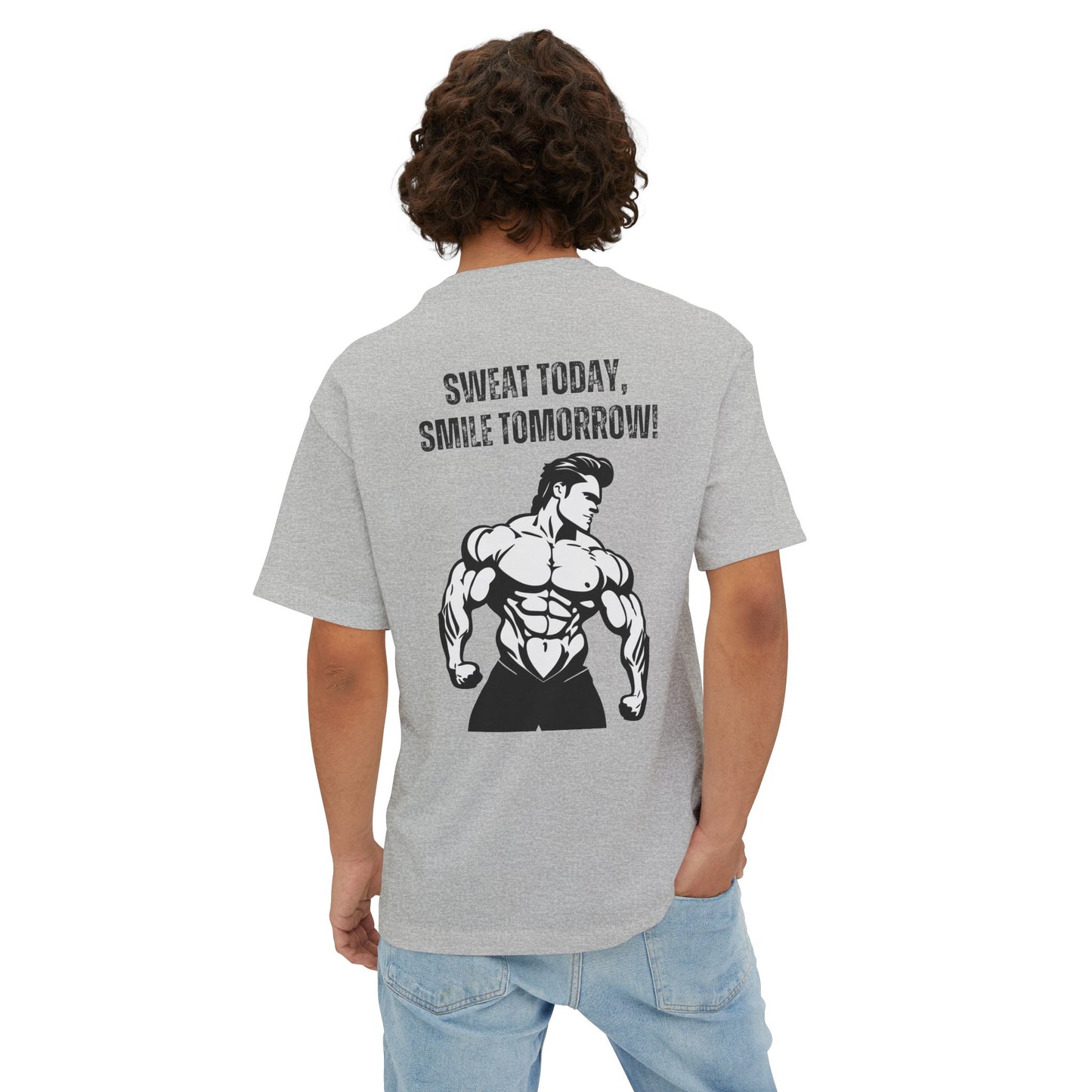 BeastForm Unisex Boxy Tee - "Sweat Today, Smile Tomorrow!" T-Shirt