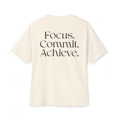 BeastForm Oversized Boxy Tee - Focus. Commit. Achieve.