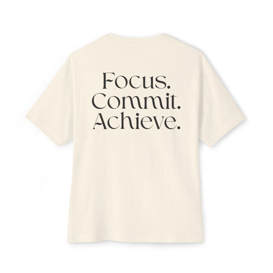 BeastForm Oversized Boxy Tee - Focus. Commit. Achieve.