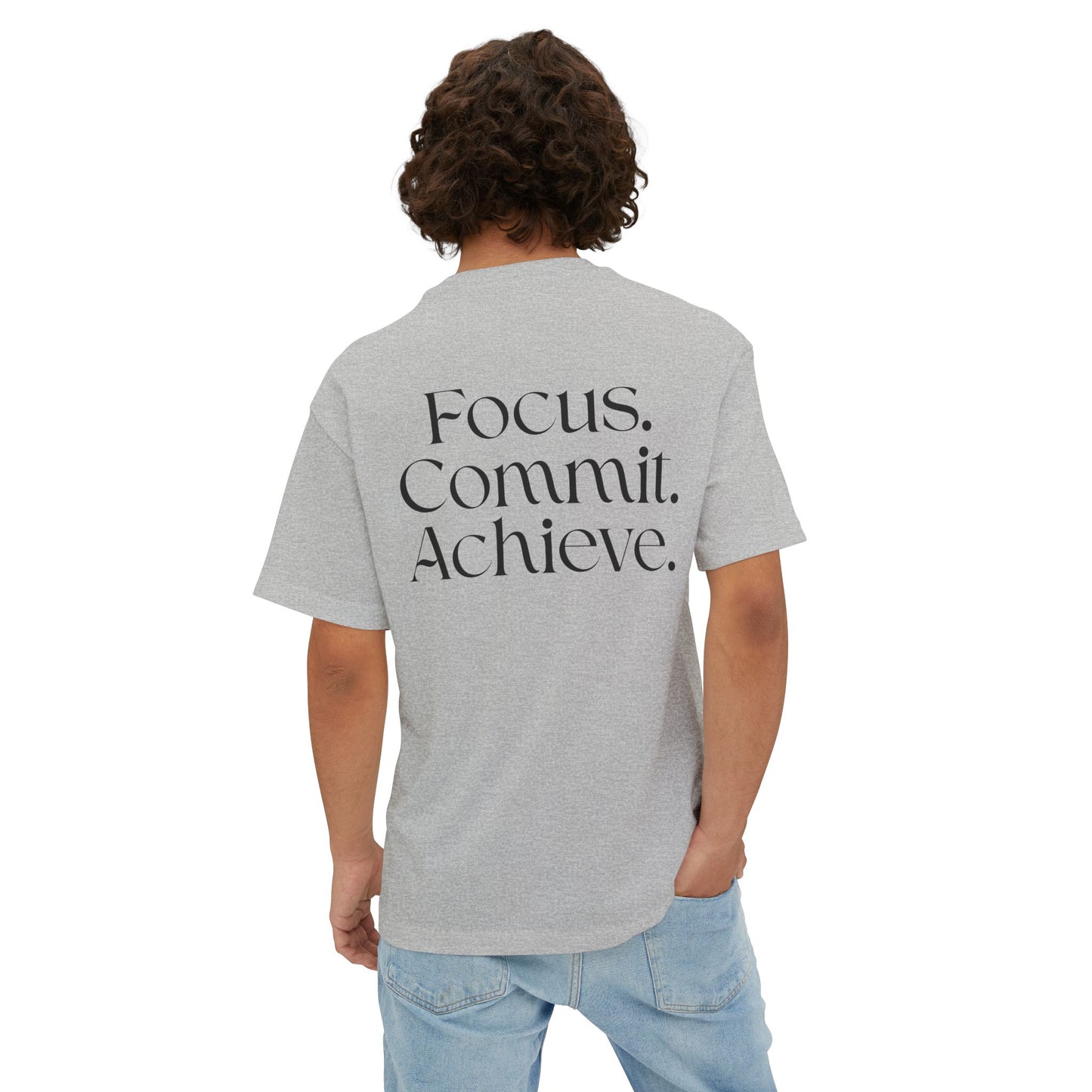BeastForm Oversized Boxy Tee - Focus. Commit. Achieve.