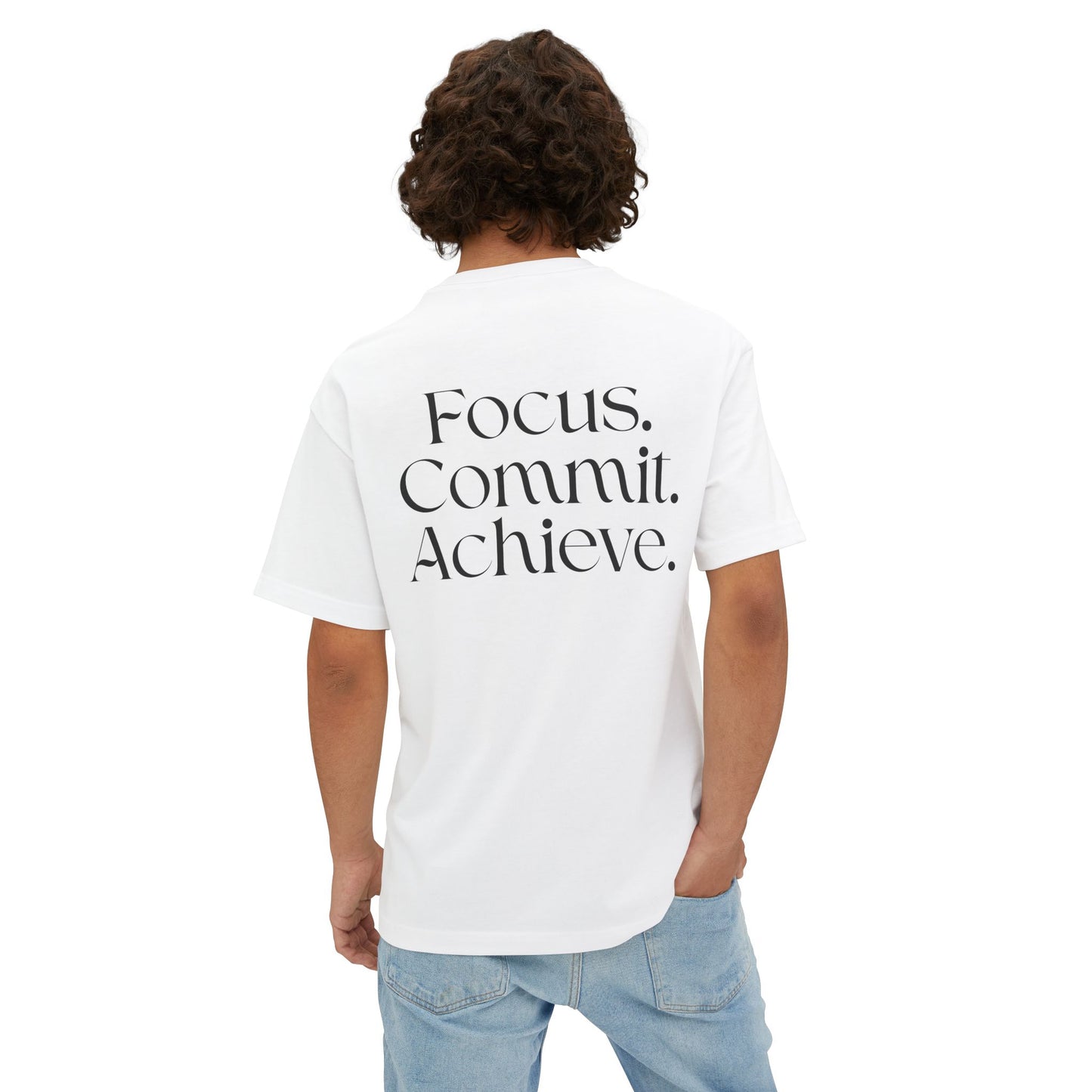 BeastForm Oversized Boxy Tee - Focus. Commit. Achieve.
