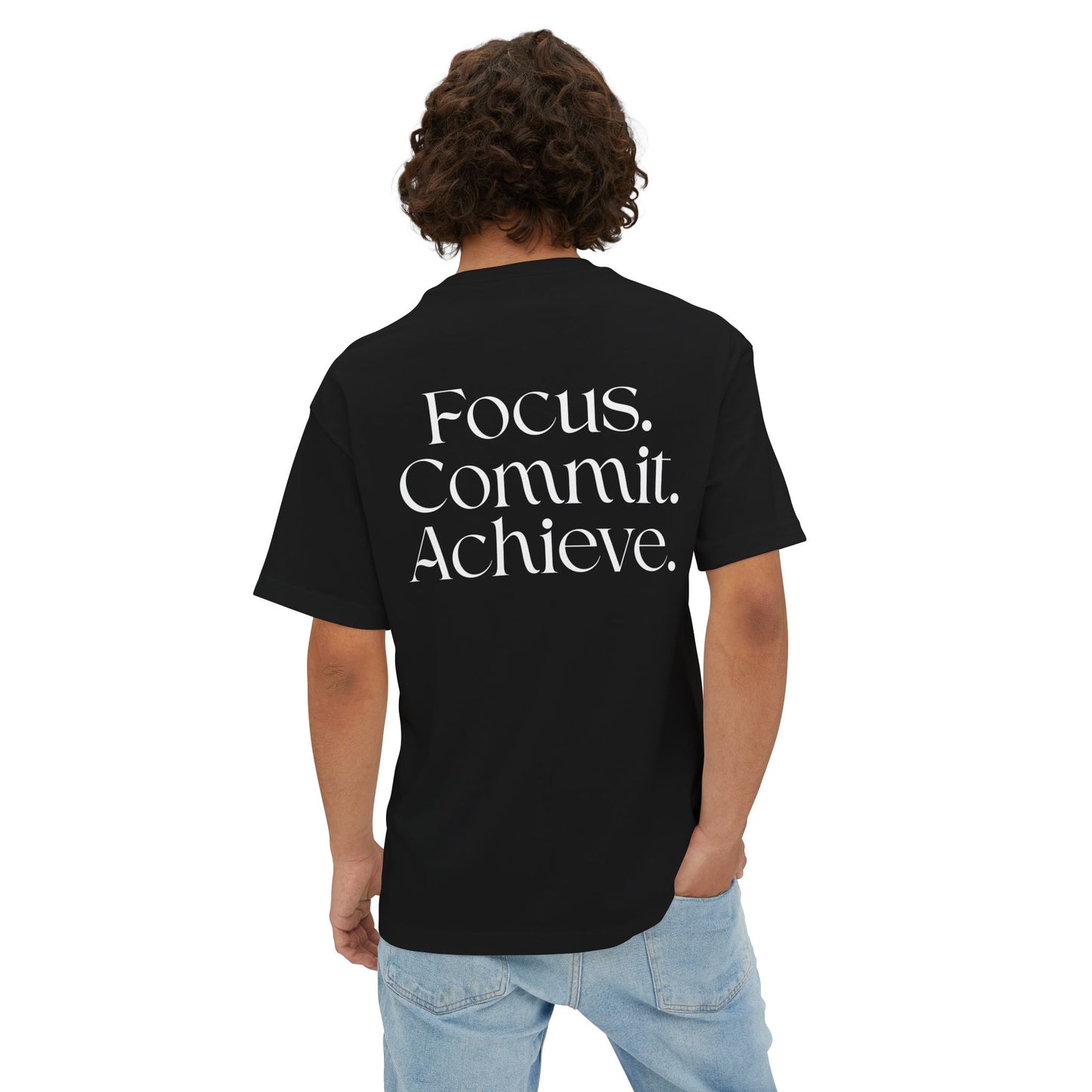 BeastForm Oversized Boxy Tee - Focus. Commit. Achieve.