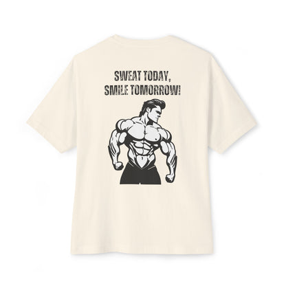 BeastForm Unisex Boxy Tee - "Sweat Today, Smile Tomorrow!" T-Shirt